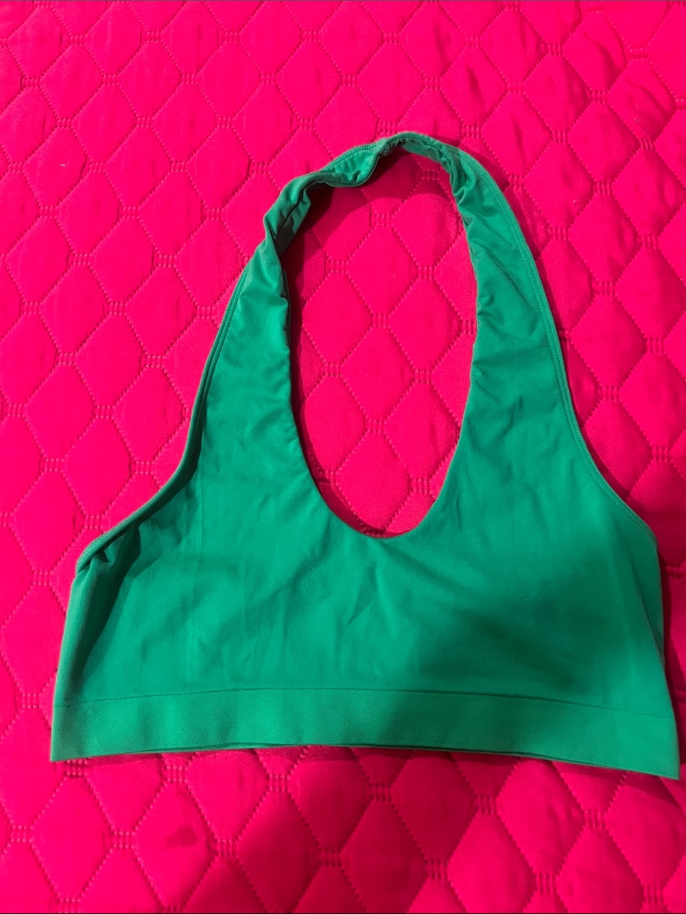 Free People Green Halter Crop Top